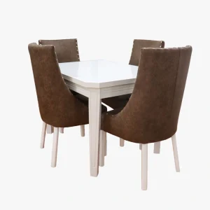 Vista completa del Comedor Niza Zafiro con mesa y sillas en diseño moderno.