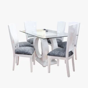 Imagen completa del Comedor Santorini 6 Puestos Gold mostrando su diseño elegante y sillas cómodas.