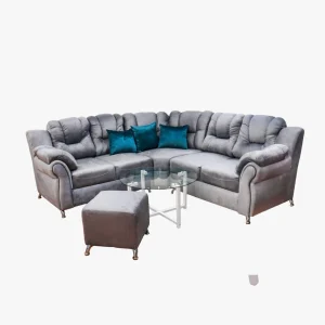 Imagen completa de la Sala L París Gold, mostrando su diseño en forma de L y elegantes acabados.